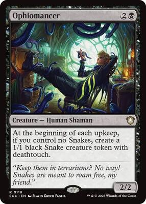 Ophiomancer card from Commander: Secrets of Strixhaven
