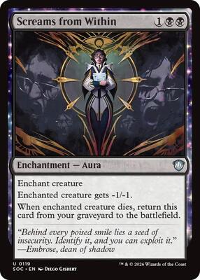 Screams from Within card from Commander: Secrets of Strixhaven