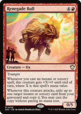 Renegade Bull card from Commander: Secrets of Strixhaven