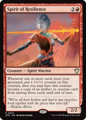 Spirit of Resilience card from Commander: Secrets of Strixhaven