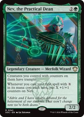 Nev, the Practical Dean card from Commander: Secrets of Strixhaven