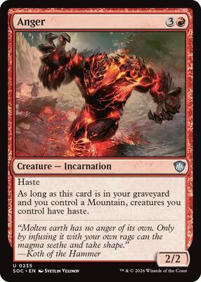 Anger card from Commander: Secrets of Strixhaven