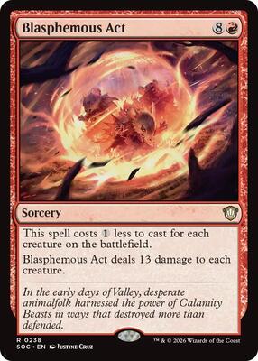 Blasphemous Act card from Commander: Secrets of Strixhaven
