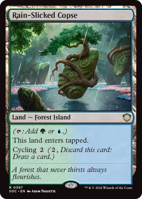 Rain-Slicked Copse card from Commander: Secrets of Strixhaven