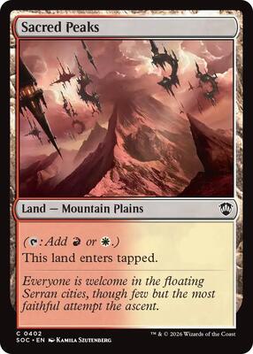 Sacred Peaks card from Commander: Secrets of Strixhaven