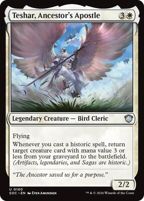 Teshar, Ancestor's Apostle card from Commander: Secrets of Strixhaven