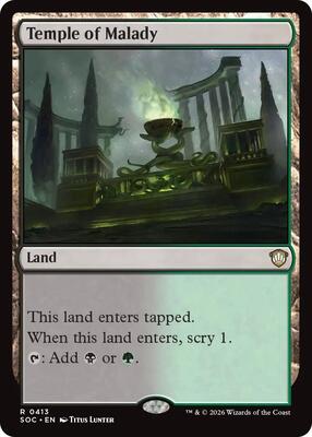 Temple of Malady card from Commander: Secrets of Strixhaven