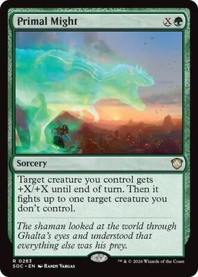 Primal Might card from Commander: Secrets of Strixhaven