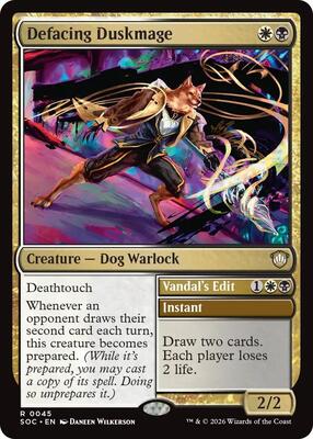 Defacing Duskmage card from Commander: Secrets of Strixhaven