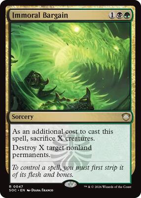 Immoral Bargain card from Commander: Secrets of Strixhaven