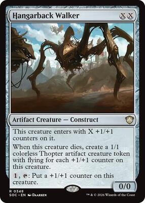 Hangarback Walker card from Commander: Secrets of Strixhaven