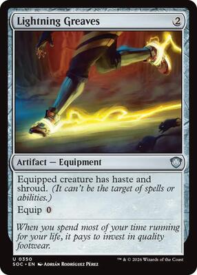Lightning Greaves card from Commander: Secrets of Strixhaven