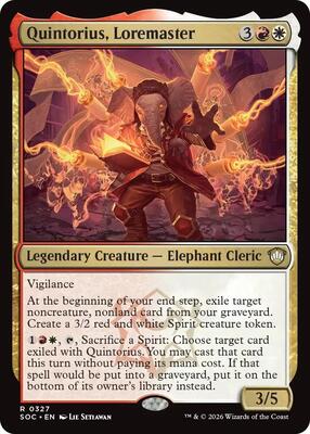 Quintorius, Loremaster card from Commander: Secrets of Strixhaven