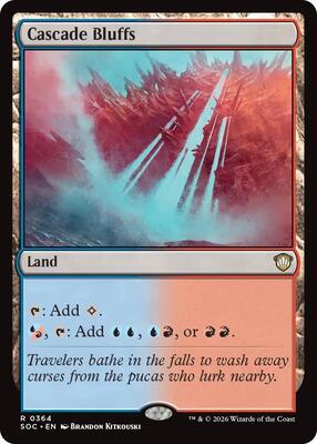Cascade Bluffs card from Commander: Secrets of Strixhaven