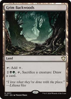 Grim Backwoods card from Commander: Secrets of Strixhaven