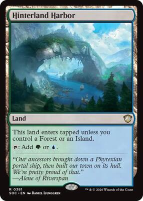 Hinterland Harbor card from Commander: Secrets of Strixhaven