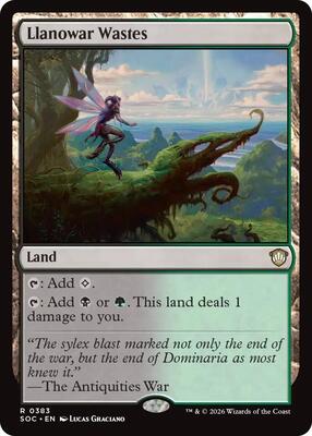 Llanowar Wastes card from Commander: Secrets of Strixhaven
