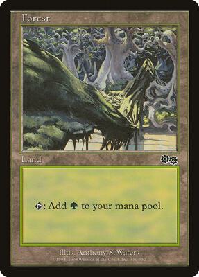 Forest (350) card from Urza's Saga
