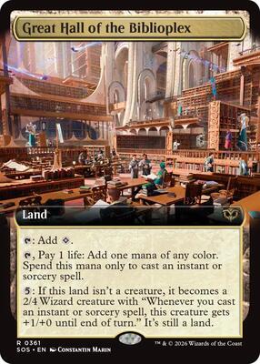 Great Hall of the Biblioplex (Extended Art) card from Secrets of Strixhaven