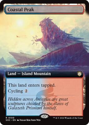 Coastal Peak (Extended Art) card from Commander: Secrets of Strixhaven