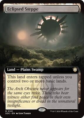 Eclipsed Steppe (Extended Art) card from Commander: Secrets of Strixhaven