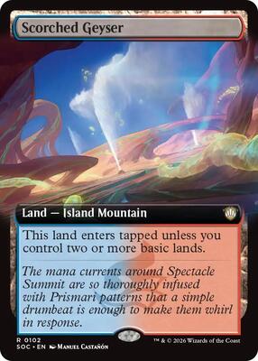 Scorched Geyser (Extended Art) card from Commander: Secrets of Strixhaven