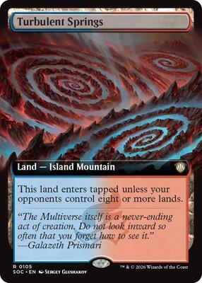 Turbulent Springs (Extended Art) card from Commander: Secrets of Strixhaven