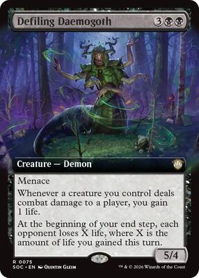 Defiling Daemogoth (Extended Art) card from Commander: Secrets of Strixhaven