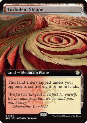 Turbulent Steppe (Extended Art) card from Commander: Secrets of Strixhaven