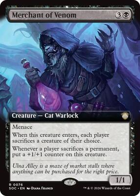 Merchant of Venom (Extended Art) card from Commander: Secrets of Strixhaven