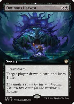 Ominous Harvest (Extended Art) card from Commander: Secrets of Strixhaven