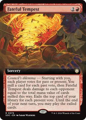 Fateful Tempest (Extended Art) card from Commander: Secrets of Strixhaven