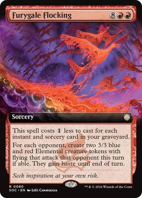 Furygale Flocking (Extended Art) card from Commander: Secrets of Strixhaven