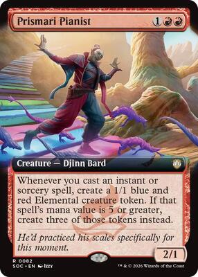 Prismari Pianist (Extended Art) card from Commander: Secrets of Strixhaven