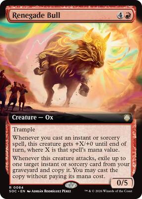 Renegade Bull (Extended Art) card from Commander: Secrets of Strixhaven