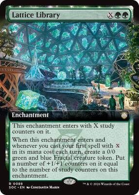 Lattice Library (Extended Art) card from Commander: Secrets of Strixhaven