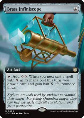 Brass Infiniscope (Extended Art) card from Commander: Secrets of Strixhaven