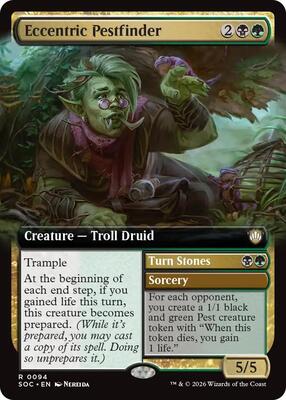 Eccentric Pestfinder (Extended Art) card from Commander: Secrets of Strixhaven