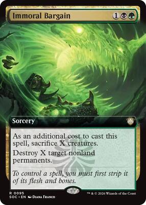 Immoral Bargain (Extended Art) card from Commander: Secrets of Strixhaven