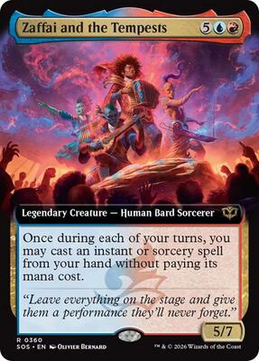 Zaffai and the Tempests (Extended Art) card from Secrets of Strixhaven