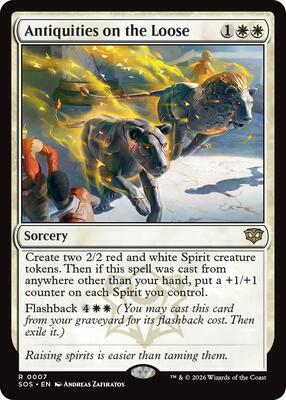 Antiquities on the Loose card from Secrets of Strixhaven