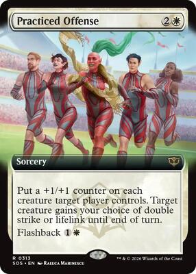 Practiced Offense (Extended Art) card from Secrets of Strixhaven