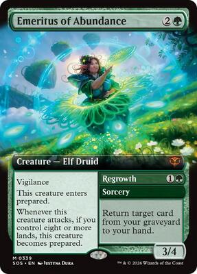 Emeritus of Abundance (Extended Art) card from Secrets of Strixhaven
