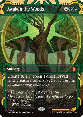 Awaken the Woods card from Secrets of Strixhaven: Mystical Archive
