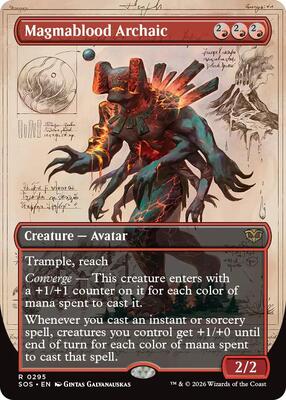 Magmablood Archaic (Borderless) card from Secrets of Strixhaven