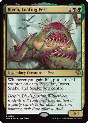 Blech, Loafing Pest card from Secrets of Strixhaven