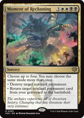 Moment of Reckoning card from Secrets of Strixhaven