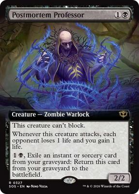 Postmortem Professor (Extended Art) card from Secrets of Strixhaven
