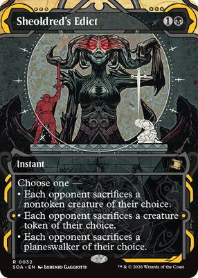 Sheoldred's Edict card from Secrets of Strixhaven: Mystical Archive