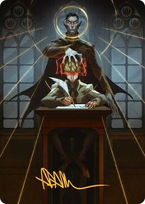 Vampiric Tutor Art Card (Gold-Stamped Signature) card from Art Series: Secrets of Strixhaven
